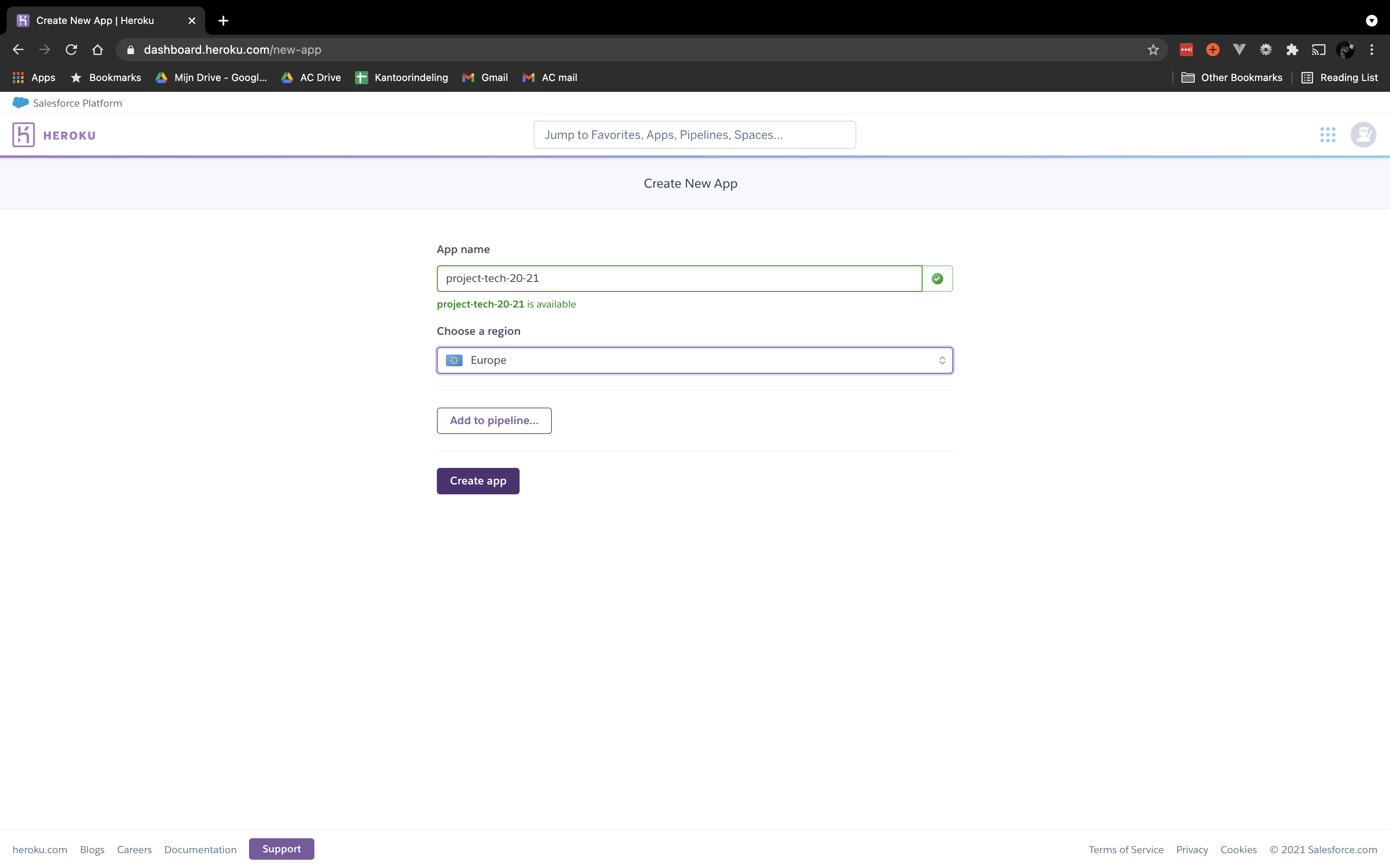 screenshot of making a new deploy