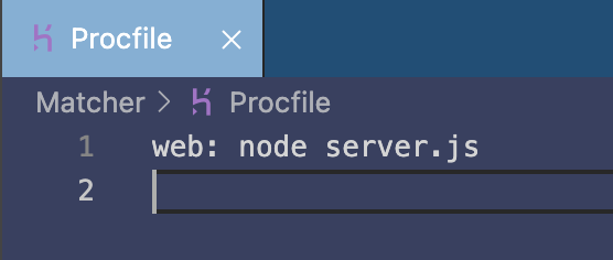 screenshot of the procfile