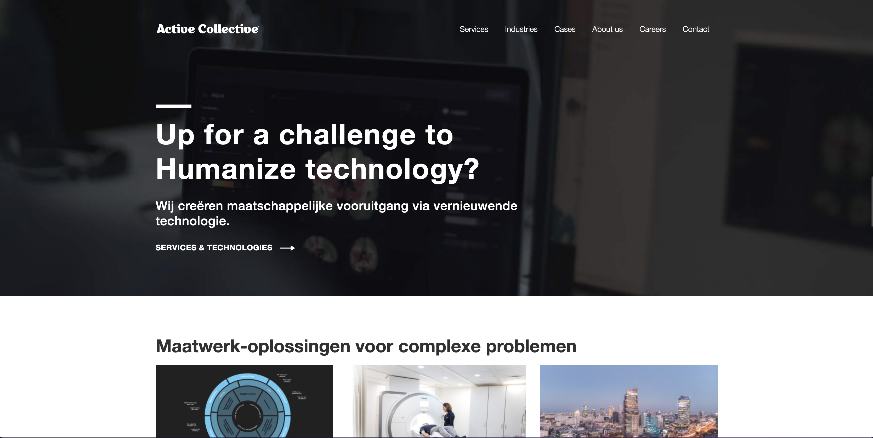 screenshot of the desktop homepage